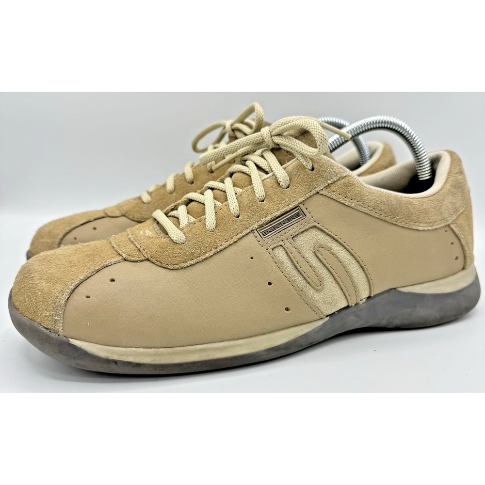 Skechers Somethin Else Beige Suede Leather Sneakers Mens Size 11 Casual 35182